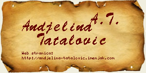 Andjelina Tatalović vizit kartica
